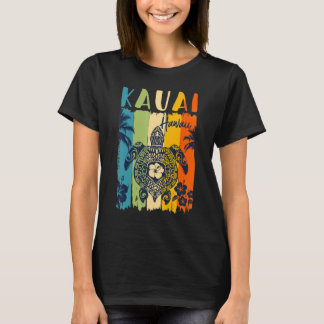 T-shirt Tortue de mer Retro Kauai Hawaii Famille jumelée V