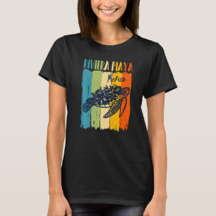 T-shirt Tortue de mer rétro Riviera Maya Mexique Thème Ami