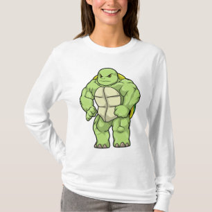 T-shirt Tortue en Bodybuilder avec Six pack