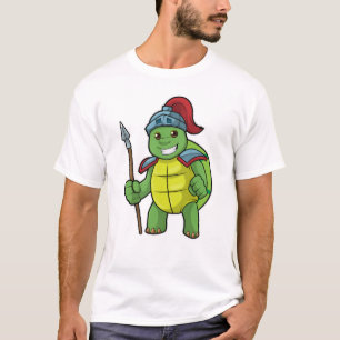 T-shirt Tortue en guerrier avec Spear & Helmet
