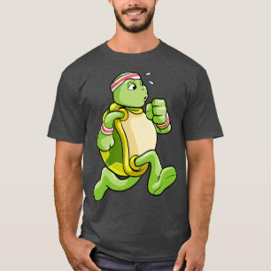 T-shirt Tortue en joggeur avec sueur et tête