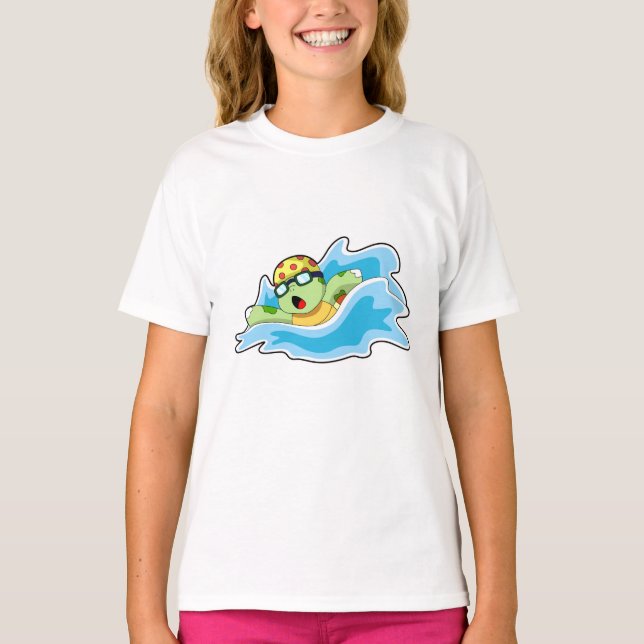 T-shirt Tortue en nage dans l'eau (Devant)