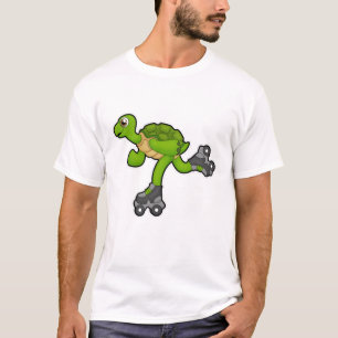T-shirt Tortue en patinage avec roulettes