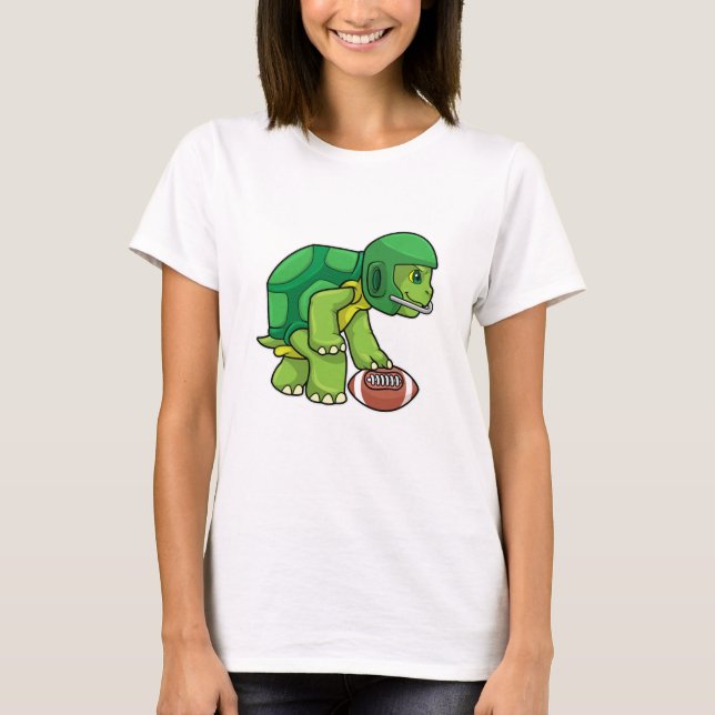 T-shirt Tortue en sport avec football et casque (Devant)
