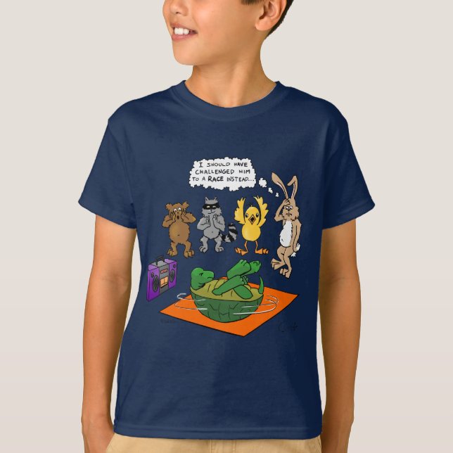 T-shirt Tortue et les lièvres Revisted (Devant)
