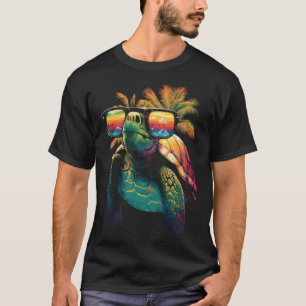 T-shirt Tortue Hawaï Tortue de mer Hawaii Beach Palm Tree