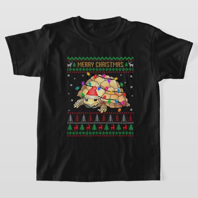 T-shirt Tortue laide de Noël Sweater Père Noël Turtle Chri (Poser)