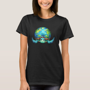 T-shirt Tortue mignonne de la Journée de la Terre Sauvez l