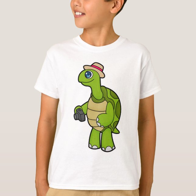 T-shirt Tortue photographe avec caméra (Devant)