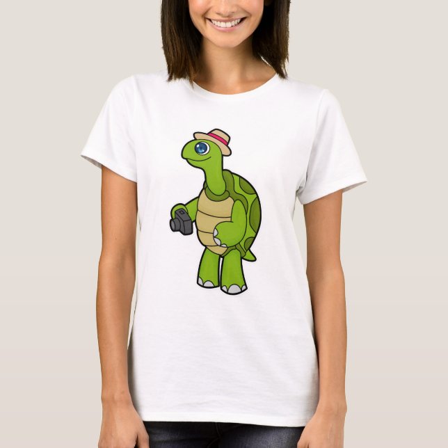 T-shirt Tortue photographe avec caméra (Devant)