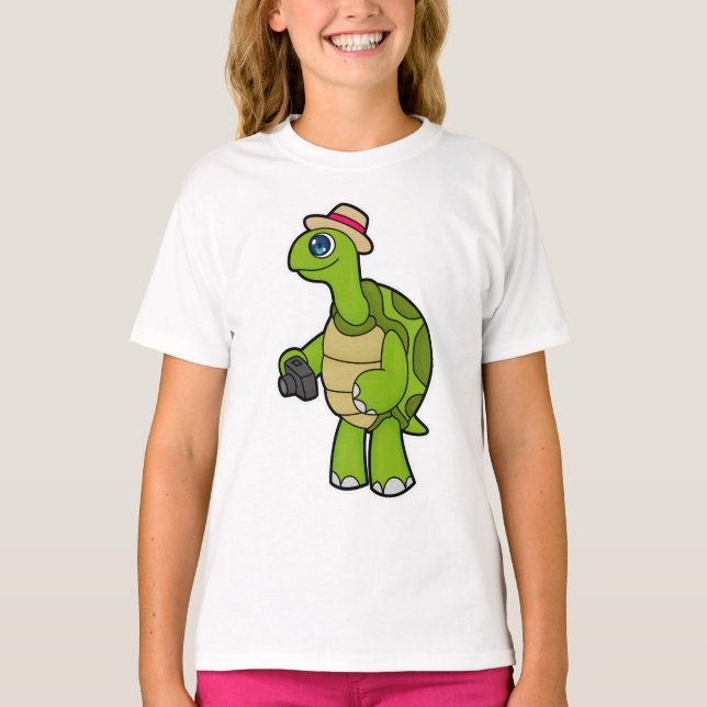 T-shirt Tortue photographe avec caméra (Devant)