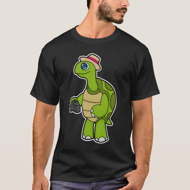 T-shirt Tortue photographe avec caméra (Devant)