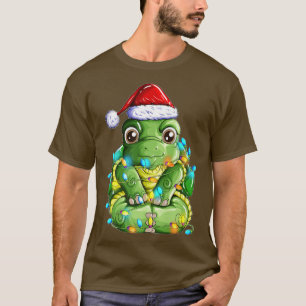T-shirt Tortue Santa Claus Enveloppé ornements de Noël