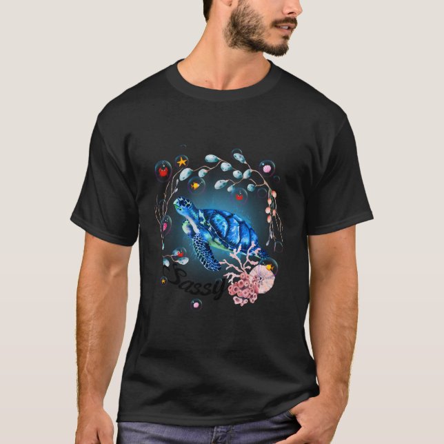 T-shirt Tortue Sassy Océan Créature Océan (Devant)