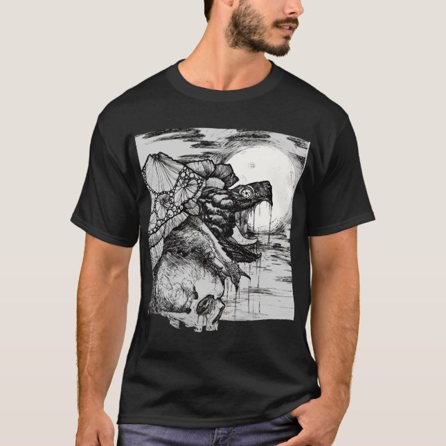 T-shirt tortue snapping stylo et encre amis (Devant)