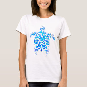 T-shirt Tortue tribale bleue Cool