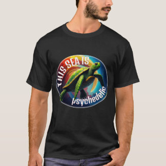 T-shirt Tortue verte flottant dans l'avion astral