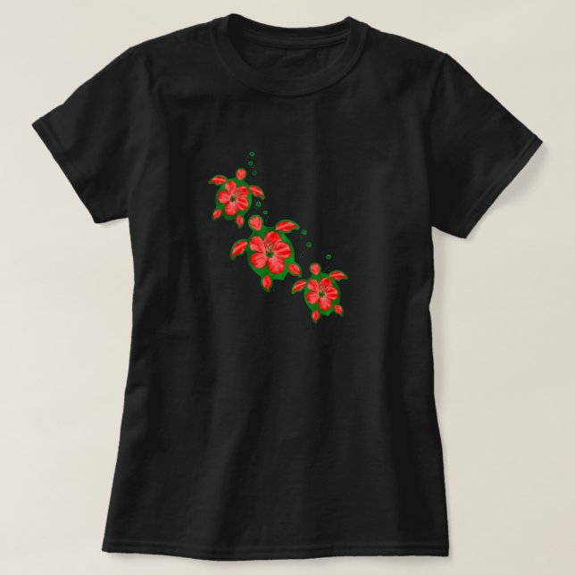 T-shirt Tortues de Honu de Noël (Design devant)