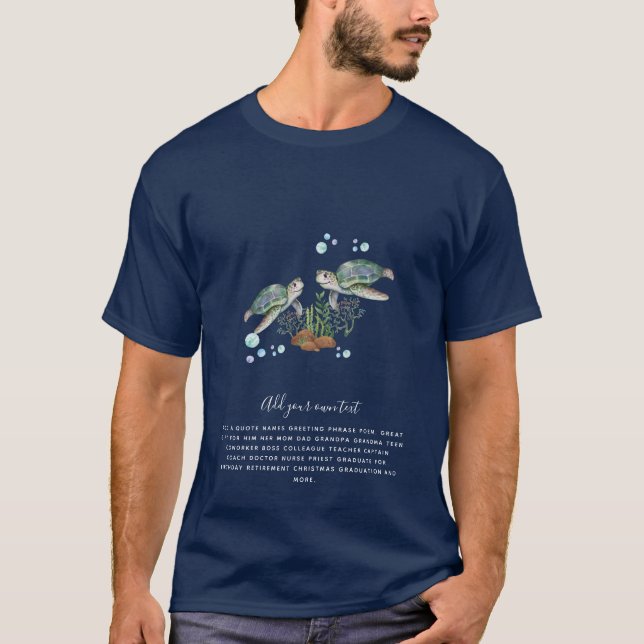 T-shirt TORTUES MARITIMES Personnalisées (Devant)