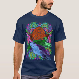 T-shirt Tortues tribales hawaïennes Mandala Tattoo polynés