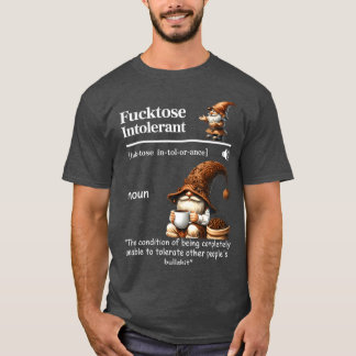 T-shirt Tose Gnome Intolérant Café - art