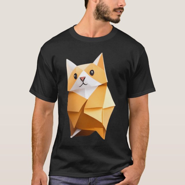 T-shirt Tot Tater Orange Chat - Origami (Devant)