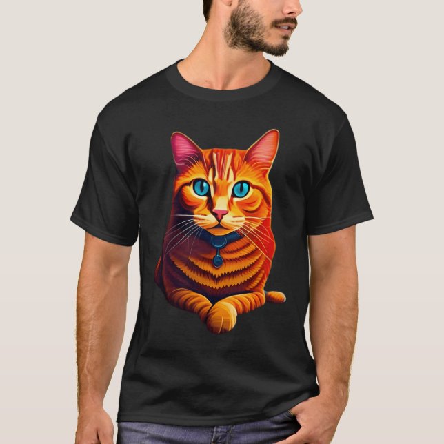 T-shirt Tot Tater Orange Chat - Peint (Devant)