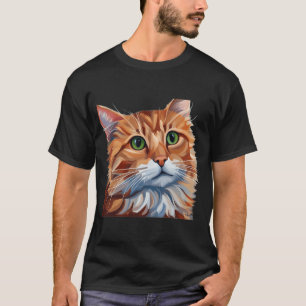 T-shirt Tot Tater Orange Chat - Peint Soft