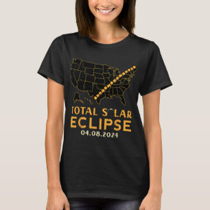 T-shirt Total Éclipse Solaire 2024 Avril 8 Hommes Femmes E