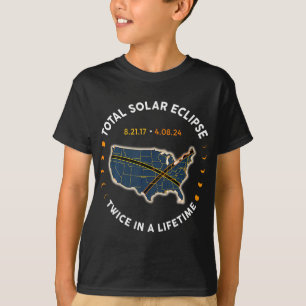 T-shirt Total Éclipse Solaire 2024 Deux Fois Dans Une Vie 