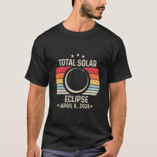 T-shirt Total Éclipse Solaire 8 avril 2024 Rétro Astronomi