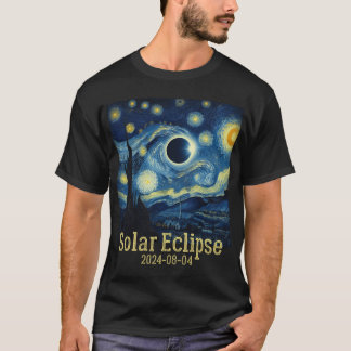 T-shirt Total Éclipse Solaire 8 avril 2024 Van Gogh Starry