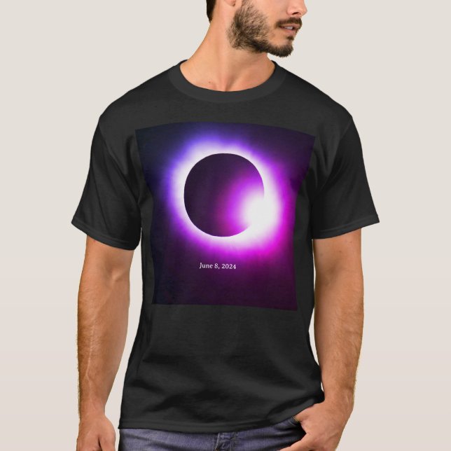 T-shirt Total éclipse solaire 8 juin 2024 soleil de lune (Devant)