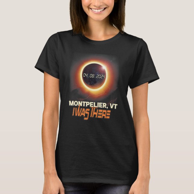 T-shirt Total Solaire Eclipse Montpelier Vermont VT (Devant)