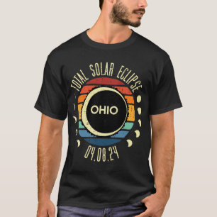 T-shirt Total Solaire Eclipse Ohio Sunset Retro 04.08.24 H