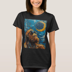 T-shirt Total Solaire Eclipse Van Gogh Starry Art de nuit 