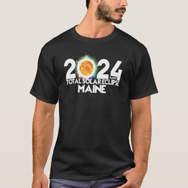 T-shirt Total Solar Eclipse 2024 Maine American Totality (Devant)