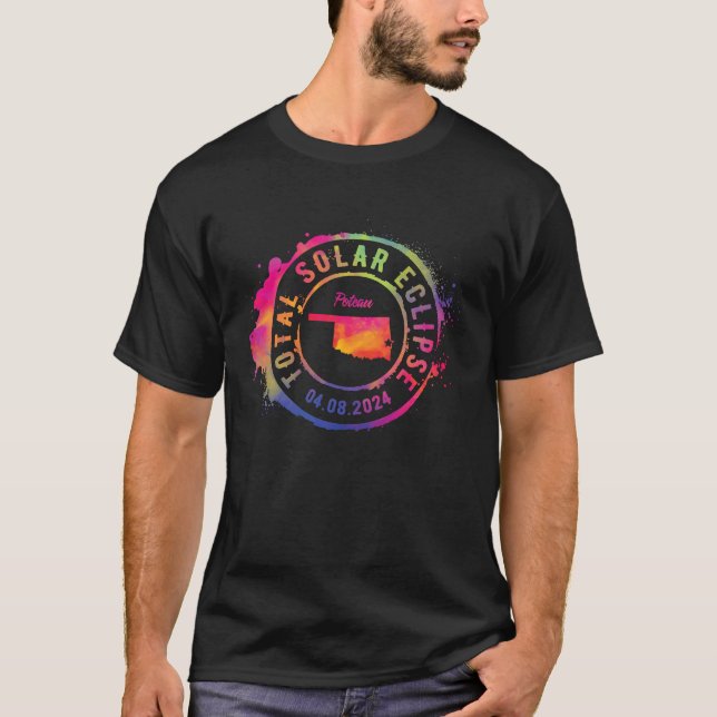 T-shirt Total Solar Eclipse 2024 USA Oklahoma Poteau Total (Devant)