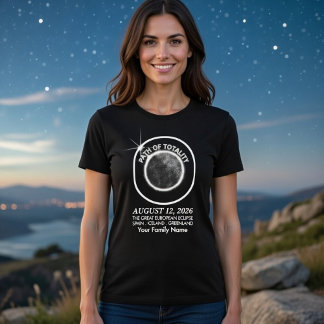 T-shirt Total Solar Eclipse August 12 2026 Custom Family