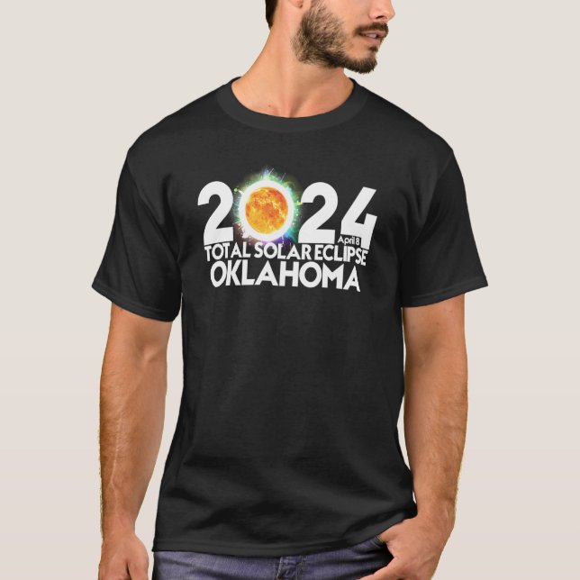 T-shirt Total Solar Eclipse Oklahoma 2024 American Totalit (Devant)