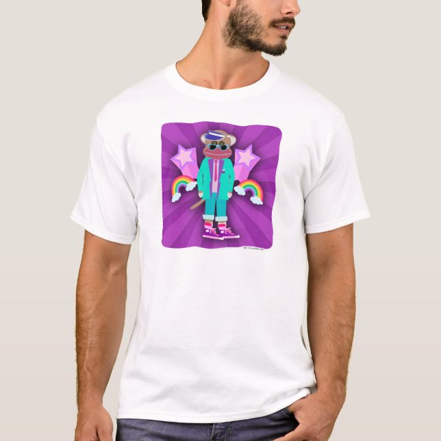 T-shirt Totalement 80 Drôle Nain Style Sock Singe (Devant)
