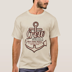 T-shirt Totalement Personnalisé Crew Ancre Nautical Tee