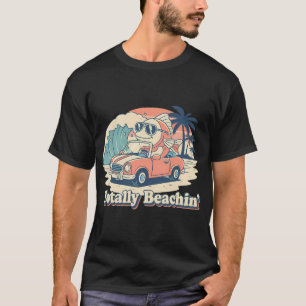 T-shirt Totalement plage rétro vintage drôle poisson dessi