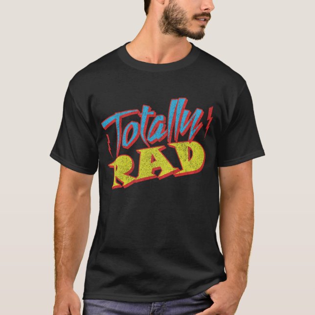 T-shirt Totalement Rad Retro 1980's Eighties Costume (Devant)