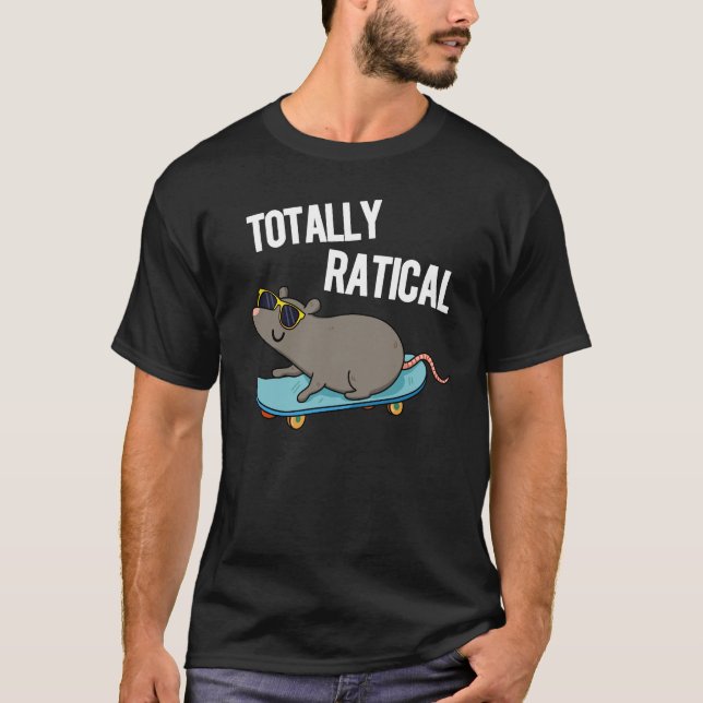T-shirt Totalement Ratique Funny Rat Pun Dark BG (Devant)