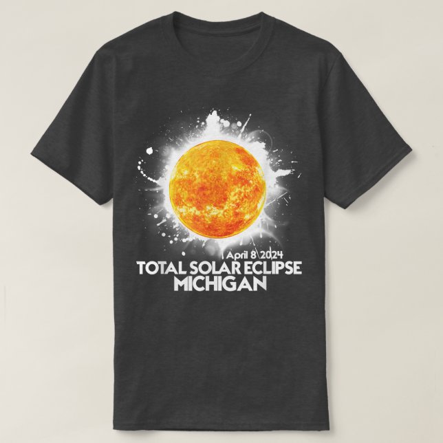 T-shirt Totalité Michigan 2024 Total Solaire Eclipse Améri (Design devant)