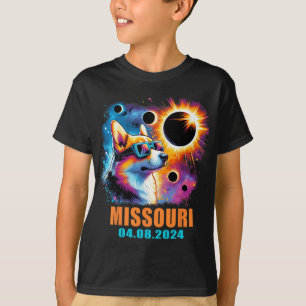 T-shirt Totalité Total Solaire Eclipse 2024 Missouri Corgi