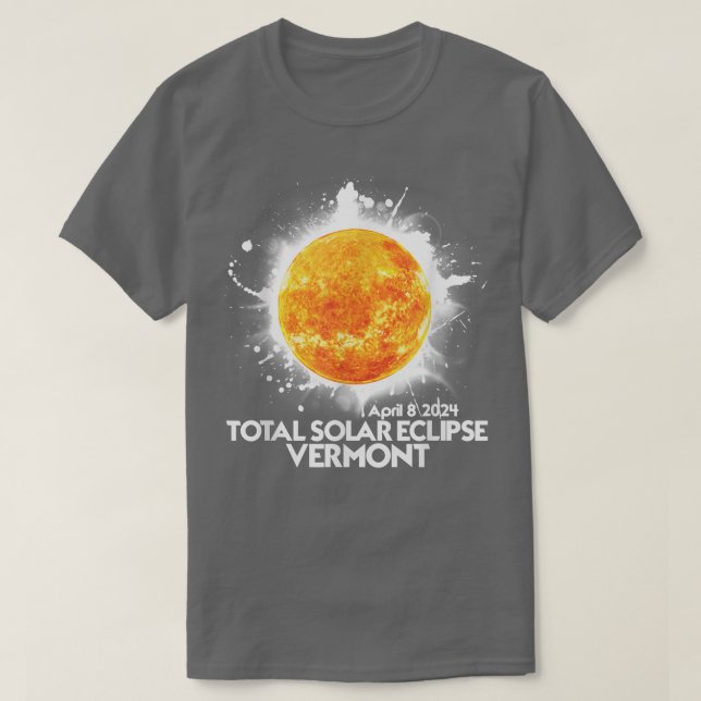 T-shirt Totalité VERMONT 2024 Éclipse solaire totale améri (Design devant)