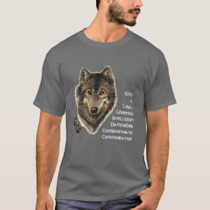 T-shirt Totem du loup, Symbole inspirationnel du guide ani