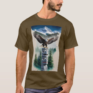 T-shirt Totem haïda et aigle chauve